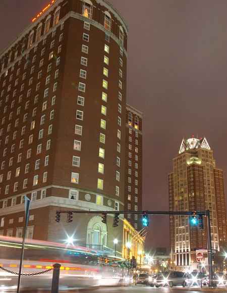 Providence Rhode Island Downtown at night